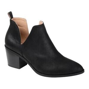 Journee Collection Women's Lola Cut Out Stacked Heel Booties Black Size 9 W